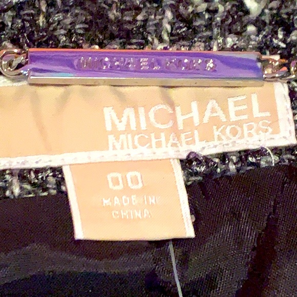 Nwt MICHAEL Michael Kors Boucle Tweed Zipper Jacket 00 - Picture 6 of 7